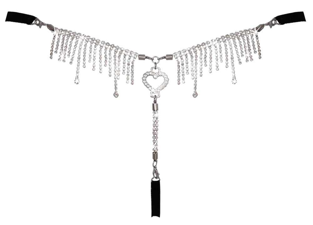 Rückansicht des Cottelli LINGERIE Schmuck-Strings mit abnehmbarem Strassschmuck und großem Strassherz