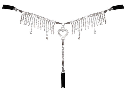Rückansicht des Cottelli LINGERIE Schmuck-Strings mit abnehmbarem Strassschmuck und großem Strassherz