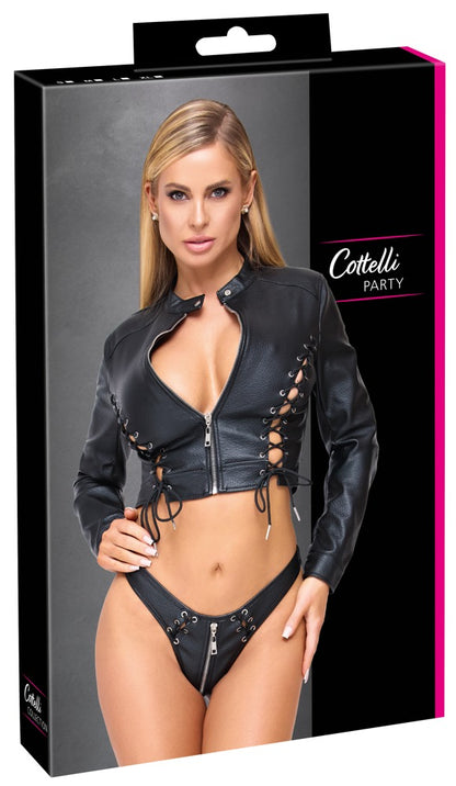 Verpackung des Cottelli PARTY Clubwear-Sets mit Cropped Jacke und Riostring
