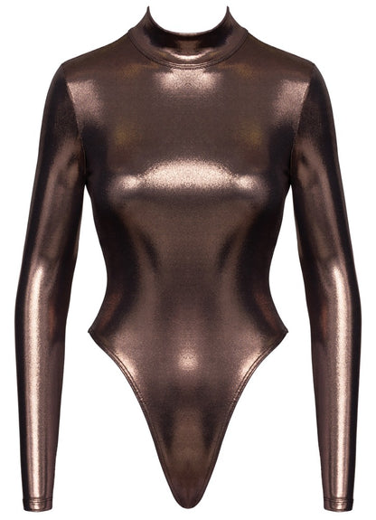 Cottelli PARTY Langarm-Riobody in irisierendem Roségold-Kupfer als Produktansicht von vorn