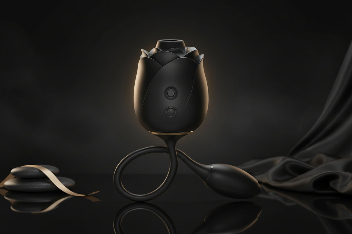 Dark Blushing Rose Vibrator in eleganter Rosenform