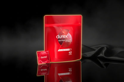 Durex Gefühlsecht Classic Kondome 40 Stück Vorratspack transparent und fein für natürliches Empfinden