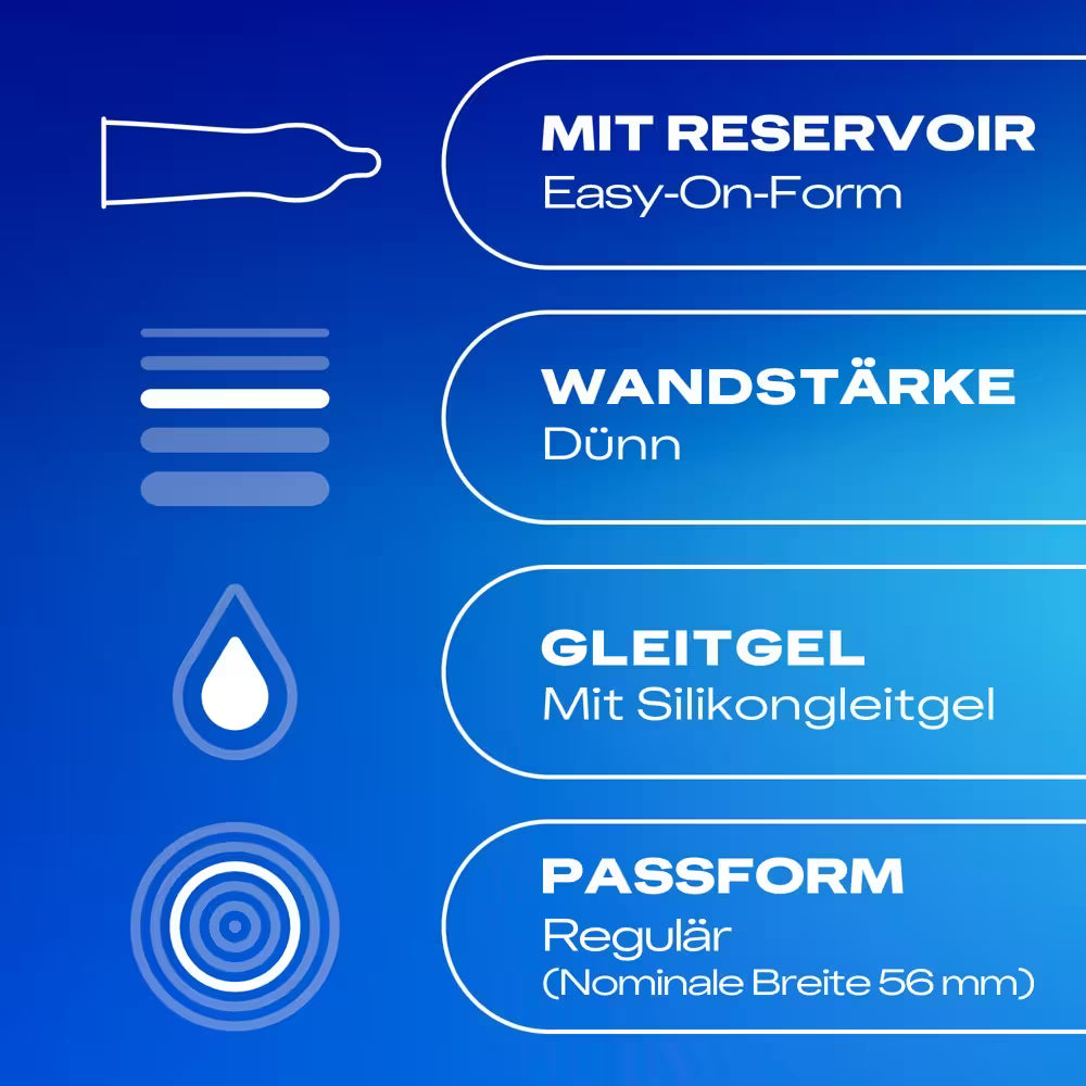 Durex Gefühlsecht Classic Kondome Verpackung transparent hauchzart mit regulärer Passform