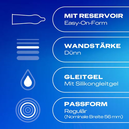 Durex Gefühlsecht Classic Kondome Verpackung transparent hauchzart mit regulärer Passform