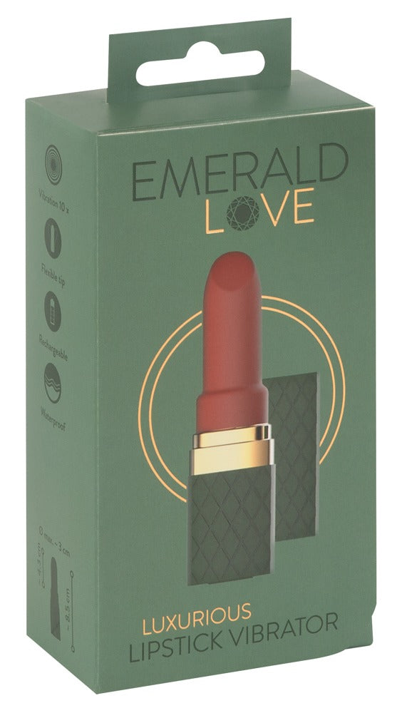 Emerald Love Luxurious Lipstick Vibrator in Grün und Rot in der Originalverpackung