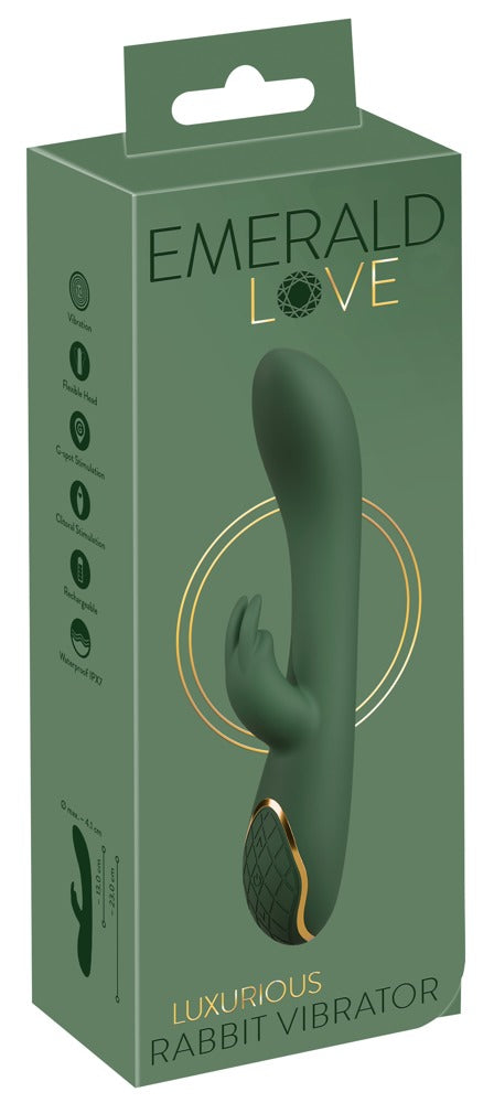 Emerald Love Luxurious Rabbit Vibrator in Grün in der Originalverpackung