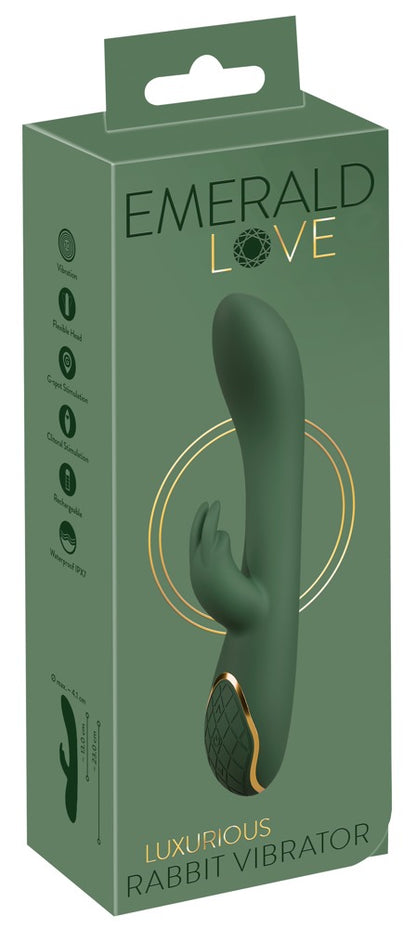 Emerald Love Luxurious Rabbit Vibrator in Grün in der Originalverpackung