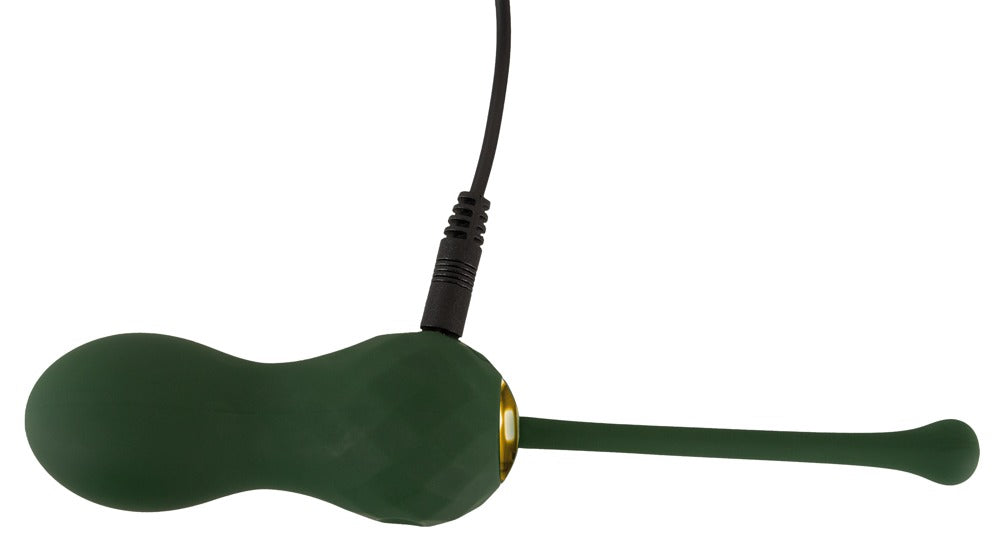 Emerald Love Luxurious RC Love Balls in Grün liegend mit zwei verbundenen Kugeln und flexiblem Rückholband