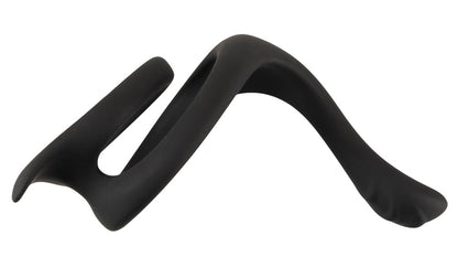 Erecto Cock & Ball Ring in Draufsicht mit flexiblem Ring-System und gebogenem Stimulatorarm