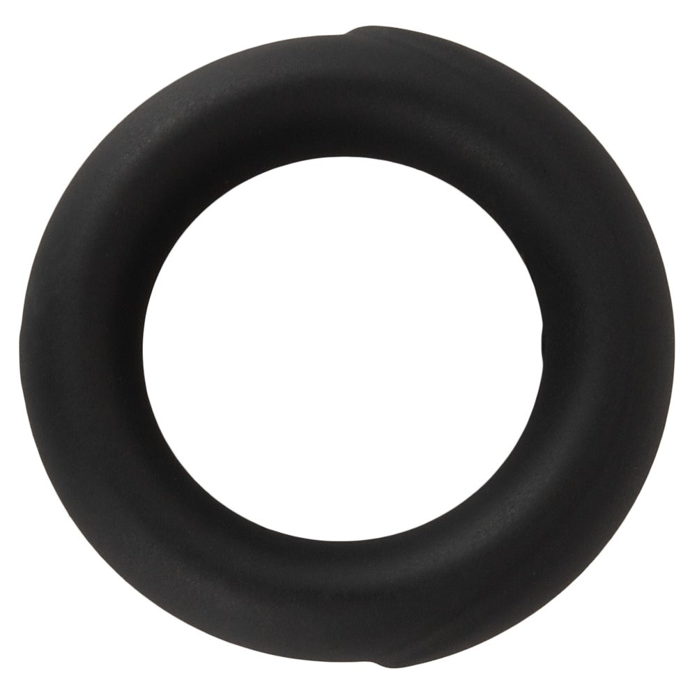 Erecto Single Cock Ring aus schwarzem Liquid-Silikon in Hauptansicht mit runder flexibler Ringform