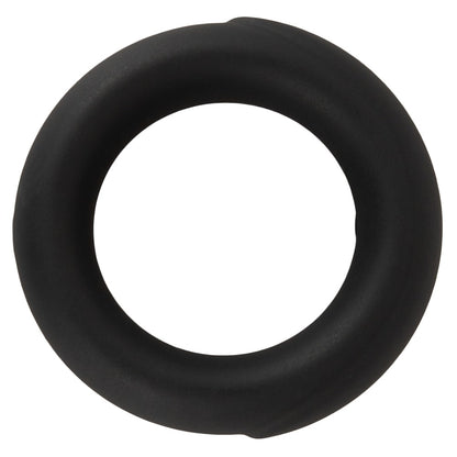Erecto Single Cock Ring aus schwarzem Liquid-Silikon in Hauptansicht mit runder flexibler Ringform