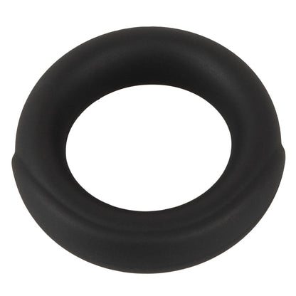 Erecto Single Cock Ring in Vorderansicht mit runder Öffnung und weicher schwarzer Silikonoberfläche