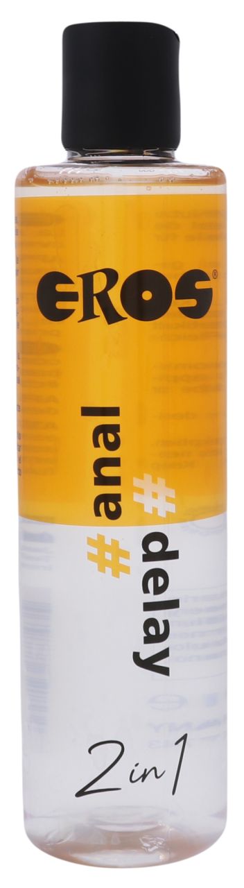 EROS 2in1 Anal & Delay Anal-Gleitgel für länger anhaltende Momente in der Flasche in der Vorderansicht