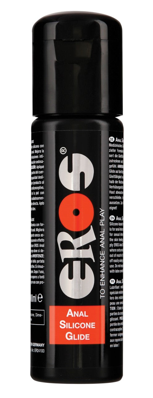 EROS Anal Silicone Glide langanhaltendes Anal-Gleitgel in der Flasche in der Vorderansicht