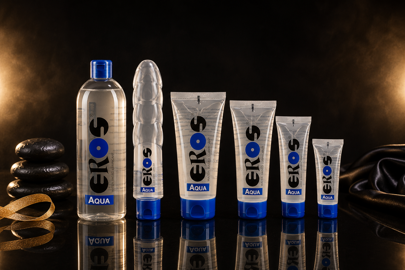EROS Aqua Gleitgel auf Wasserbasis in transparentem Behälter