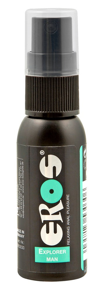 EROS Explorer Man pflegendes Anal-Spray in der Flasche in der Vorderansicht