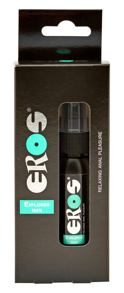 EROS Explorer Man pflegendes Anal-Spray in der Originalverpackung in der Vorderansicht