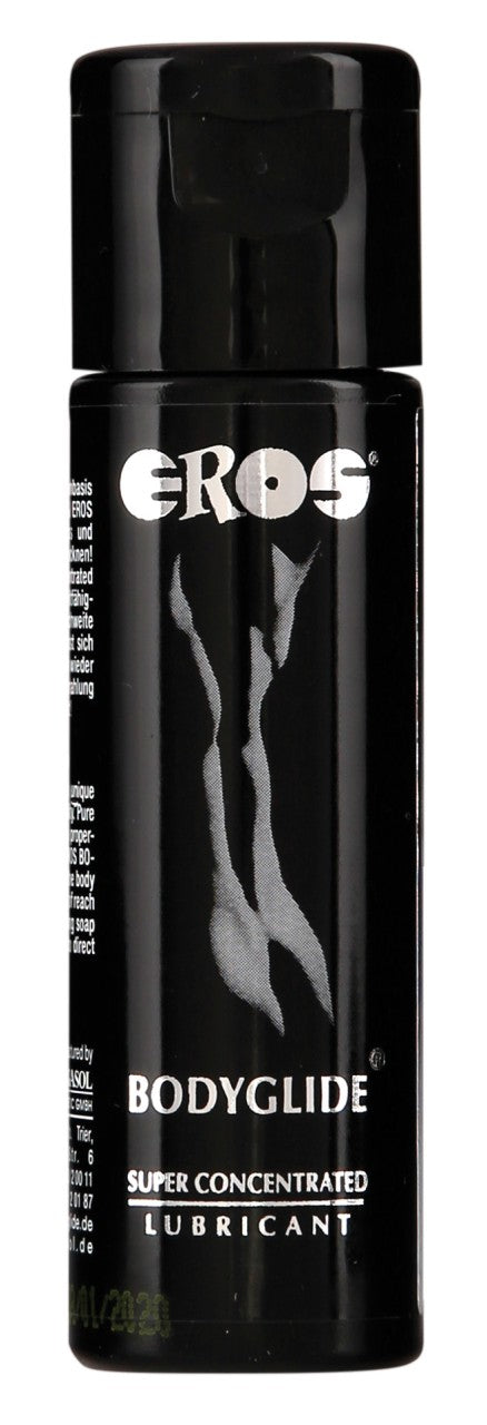EROS Super Concentrated Bodyglide langanhaltendes Silikon-Gleitgel in der Flasche in der Vorderansicht