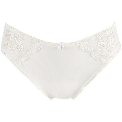 Axami V-10183 Panty in Weiß-Ecru – Vorderansicht mit feiner floraler Spitze und transparenten Partien – erhältlich bei Evoria Care