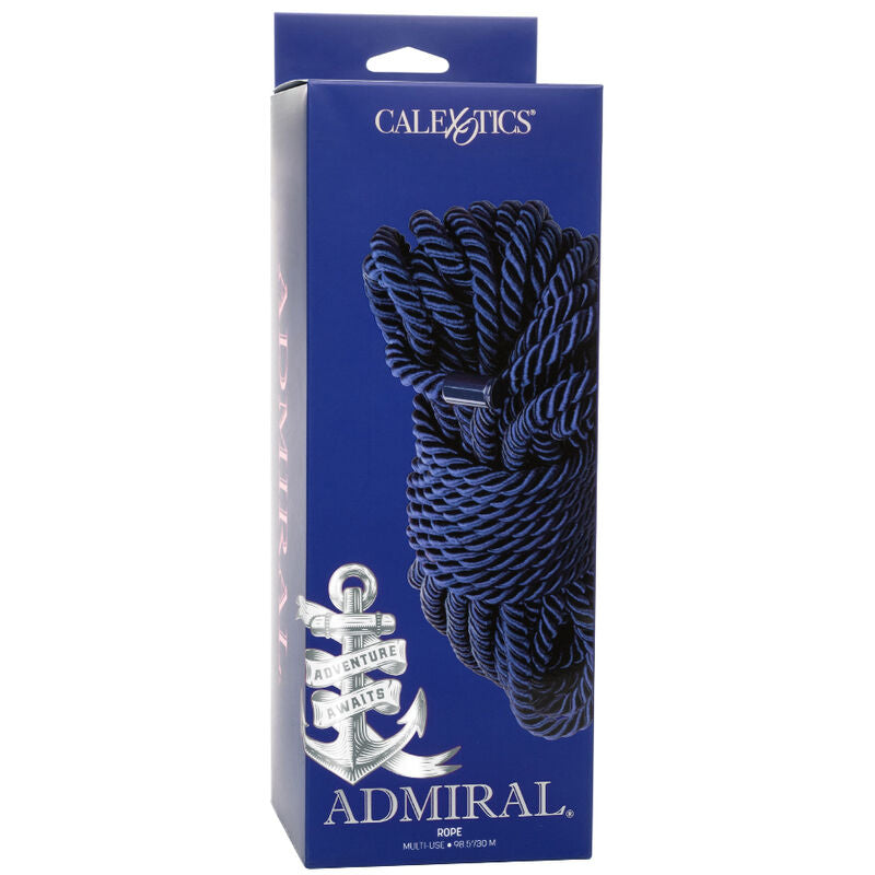 CalExotics Admiral Rope weiches Bondageseil in Blau mit 30 m Länge in der Originalverpackung – erhältlich bei Evoria Care