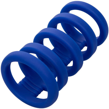 CalExotics Admiral Xtreme Cage elastisches Multi-Ring-System in Blau mit mehreren verbundenen Ringen in der Gesamtansicht – erhältlich bei Evoria Care
