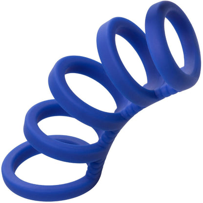 CalExotics Admiral Xtreme Cage elastisches Multi-Ring-System in Blau in schräger Perspektivansicht – erhältlich bei Evoria Care