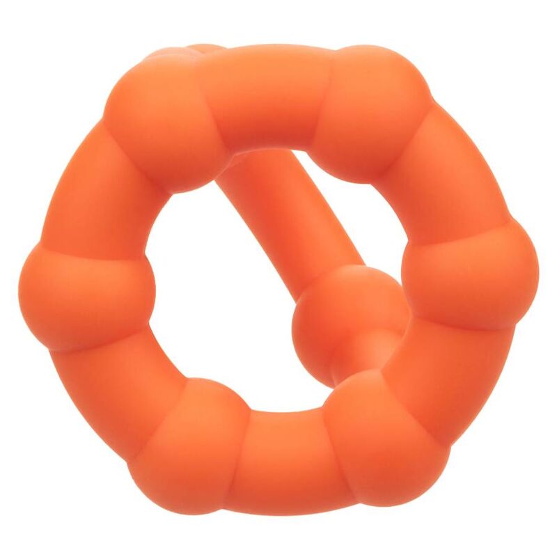 CalExotics Alpha Liquid Silicone All Star Doppelring in Orange in der Rückansicht – erhältlich bei Evoria Care