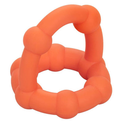 CalExotics Alpha Liquid Silicone All Star flexible Ringkombination in Orange in der Seitenansicht – erhältlich bei Evoria Care