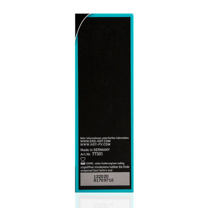 ERO by HOT MARATHON Spray – schmale schwarze Seitenfläche der Originalverpackung mit türkisfarbenem oberen Bereich und dezenter Produktgestaltung auf weißem Hintergrund – erhältlich bei Evoria Care