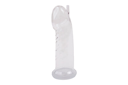 FRÖHLE Comfort-Fit – einzelner transparenter Penispumpen-Zylinder mit anatomisch geformter Basis, breiter Öffnung und Anschlussstutzen auf weißem Hintergrund – erhältlich bei Evoria Care