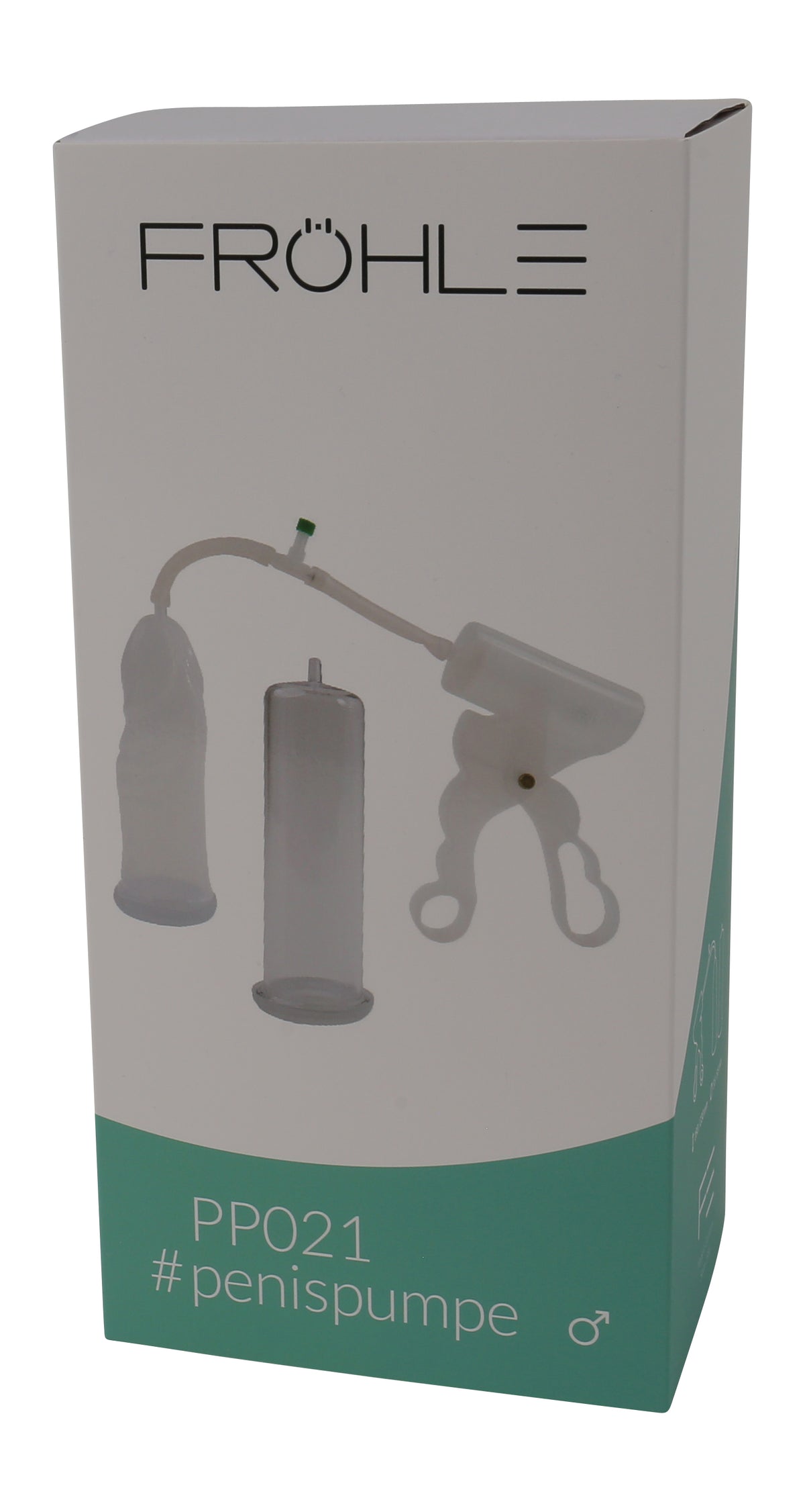 FRÖHLE Duo Extreme Penispumpen-Set – grüne Originalverpackung mit FRÖHLE Markenlogo und Produktabbildung der Vakuumpumpe – erhältlich bei Evoria Care