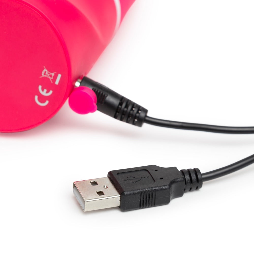 Happy Rabbit G-Spot in Pink – Rabbitvibrator für G-Punkt und Klitoris mit zugehörigem USB-Ladekabel – erhältlich bei Evoria Care