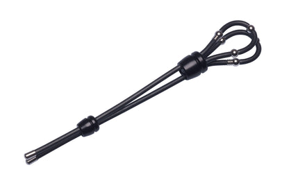 MALESATION Double Loop Granate – Einzelansicht des schwarzen Doppelrings mit zwei flexiblen Schlaufen und Aluminium-Manschette – erhältlich bei Evoria Care