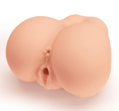 MALESATION Real Big Fucking Pussy – hautfarbener realistischer Masturbator mit anatomisch geformter Vaginalöffnung und ausgeprägten Körperkonturen in schräger Produktansicht – erhältlich bei Evoria Care