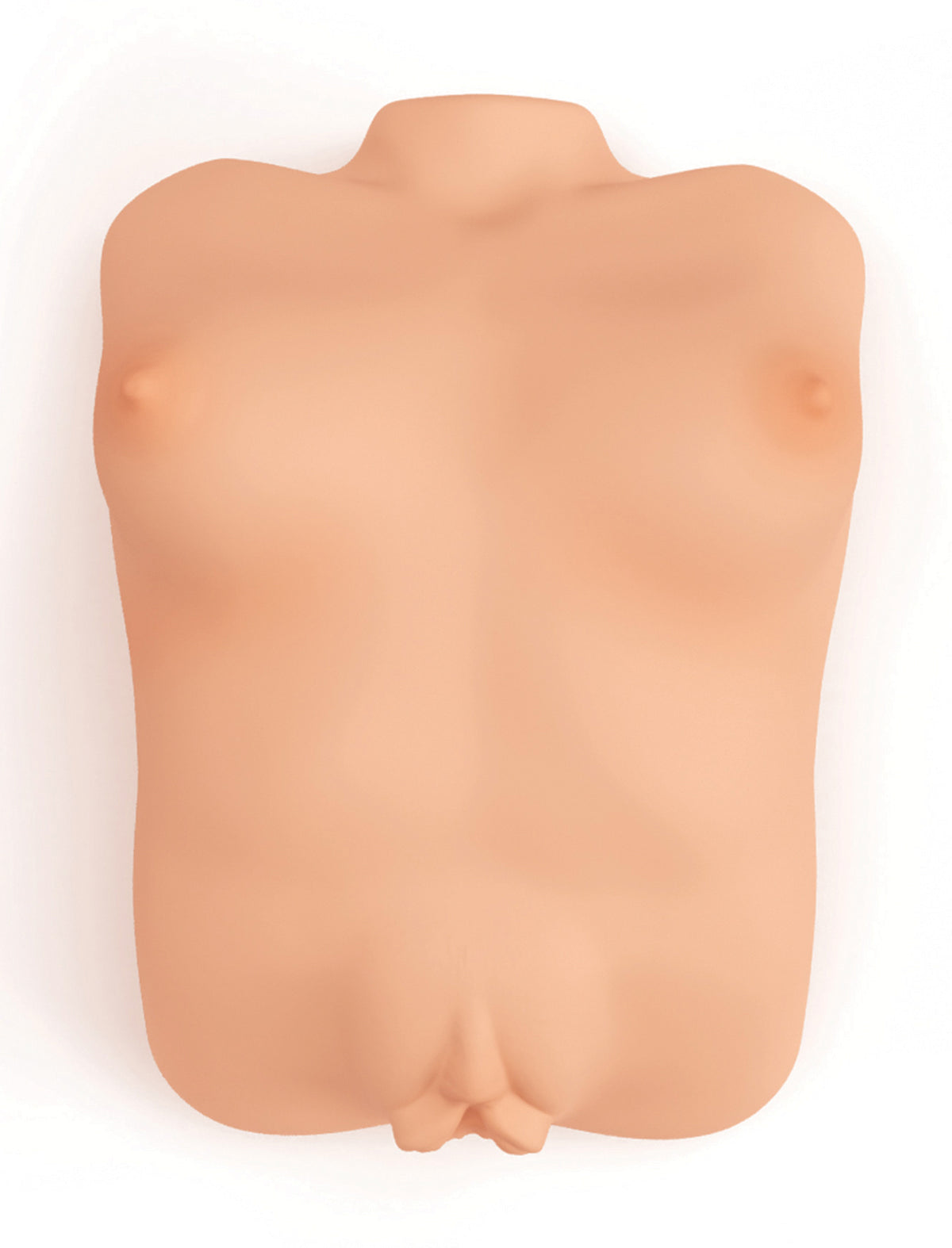 MALESATION Real Boobs + Pussy – Vorderansicht des hautfarbenen Masturbators mit plastisch geformter Brustnachbildung und zwei sichtbaren Brustwarzen – erhältlich bei Evoria Care