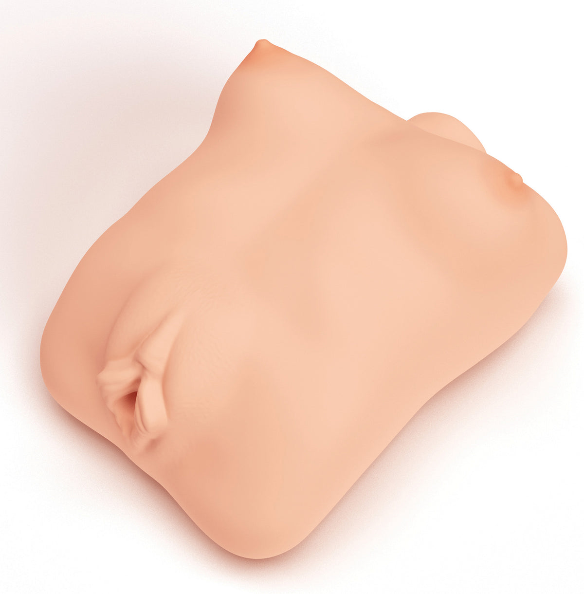 MALESATION Real Boobs + Pussy – hautfarbener realistischer Masturbator mit anatomisch geformter Brust- und Vaginalnachbildung in schräger Produktansicht auf weißem Hintergrund – erhältlich bei Evoria Care