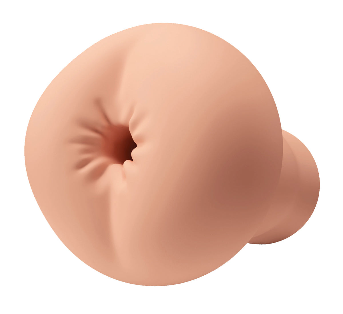 MALESATION Real Bumpy Ass Stroker – Nahaufnahme des hautfarbenen Anal-Masturbators mit realistisch geformter Analöffnung und weicher Außenstruktur – erhältlich bei Evoria Care