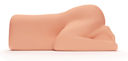 MALESATION Real Doggy Style – seitliche Ansicht des hautfarbenen Masturbators mit flacher Unterseite und plastisch geformten anatomischen Konturen – erhältlich bei Evoria Care