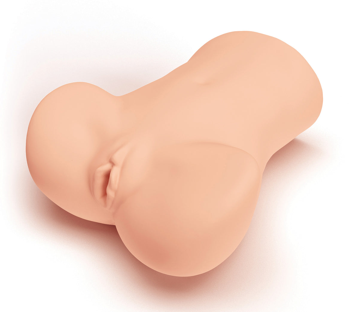 MALESATION Real Fresh Pussy – hautfarbener realistischer Vaginal-Masturbator mit anatomisch geformter Öffnung und abgerundeten Körperkonturen in schräger Produktansicht – erhältlich bei Evoria Care