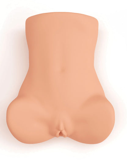 MALESATION Real Fresh Pussy – Rückansicht des hautfarbenen Masturbators mit länglicher anatomischer Form, abgerundeten Konturen und glatter Oberfläche – erhältlich bei Evoria Care
