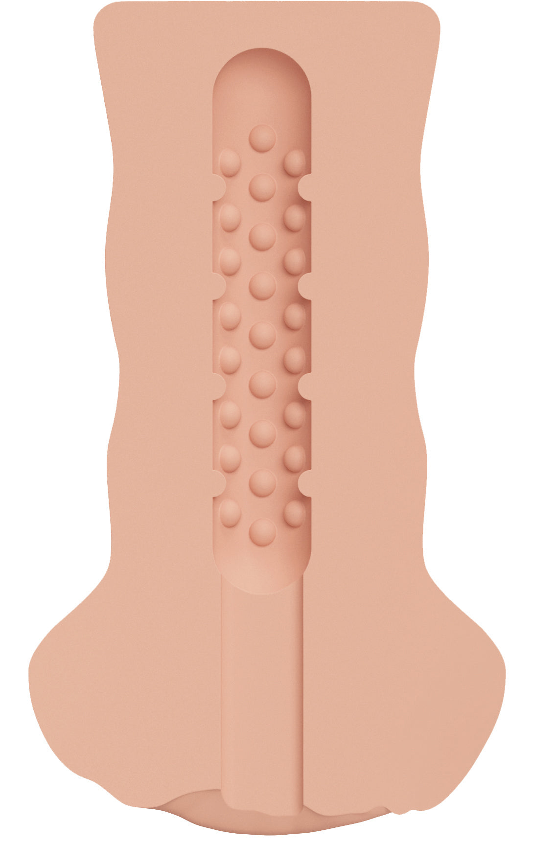 MALESATION Real Fuck Pussy Stroker – längliche Schnittdarstellung des hautfarbenen Vaginal-Masturbators mit strukturiertem Innenkanal und mehreren Stimulationsnoppen – erhältlich bei Evoria Care