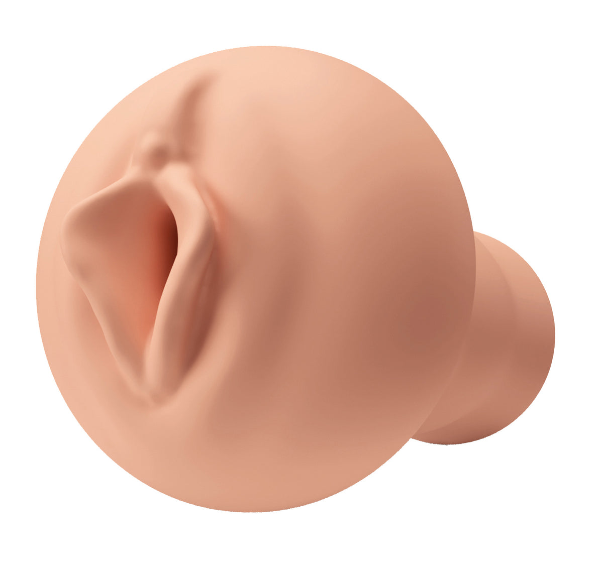 MALESATION Real Fuck Pussy Stroker – Nahaufnahme des hautfarbenen Vaginal-Masturbators mit realistisch geformter Vaginalöffnung und sichtbaren Hautfalten – erhältlich bei Evoria Care
