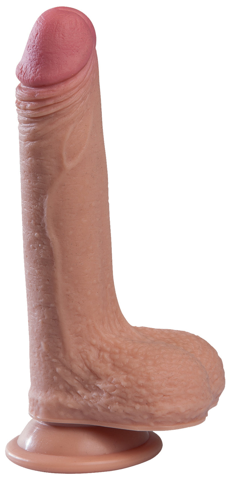 MINDS of LOVE SkinLike realistischer Dildo in Hautfarbe mit anatomisch geformter Eichel, naturgetreuer Schaftstruktur und rundem Saugfuß in aufrechter Einzelansicht auf weißem Hintergrund – erhältlich bei Evoria Care