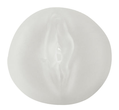 Mister Boner Automatic Masturbation Pump – Detailansicht der strukturierten Öffnung des weißen Vibro-Sleeves – erhältlich bei Evoria Care