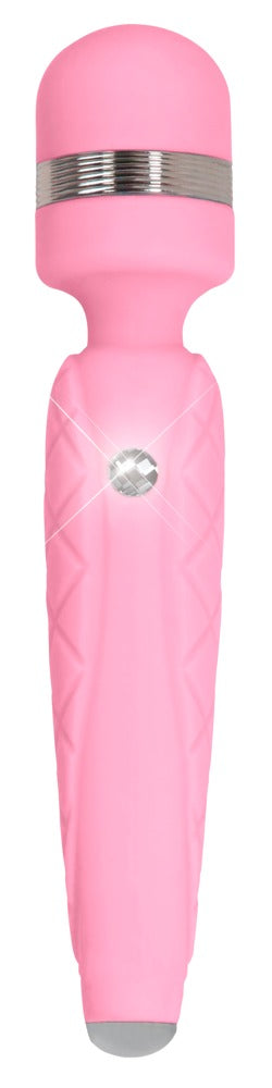 Pillow Talk Cheeky Wand Massager in Pink – große Produktansicht mit rundem Massagekopf, schlankem Griff und strukturiertem Griffbereich – erhältlich bei Evoria Care