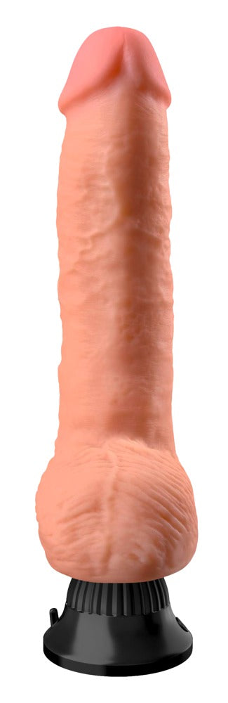 Real Feel Deluxe No. 9 in Hautfarbe – Rückansicht mit strukturierter Oberfläche und schwarzem Saugfuß – erhältlich bei Evoria Care