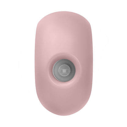 Satisfyer Sugar Rush – rosafarbener Klitorisstimulator mit kompakter ovaler Gehäuseform, zentral sichtbarer Stimulationsöffnung und dunklerem Innenbereich in aufrechter Vorderansicht auf weißem Hintergrund – erhältlich bei Evoria Care