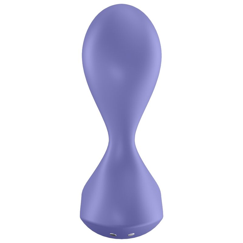 Satisfyer Sweet Seal – lilafarbener Analplug mit abgerundetem, ovalem Stimulationskopf, ergonomisch verjüngtem Hals und breiter, geschwungener Basis in aufrechter Vorderansicht auf weißem Hintergrund – erhältlich bei Evoria Care