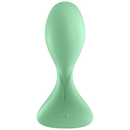 Satisfyer Trendsetter – mintgrüner Analvibrator mit glatter Oberfläche, abgerundetem Stimulationskopf, schmalem Mittelteil und breiter Basis in aufrechter Vorderansicht auf weißem Hintergrund – erhältlich bei Evoria Care