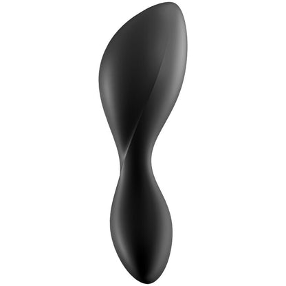 Satisfyer Trendsetter – schwarzer Analvibrator mit ergonomisch geschwungener Silhouette, verjüngtem Mittelteil und verbreiterter Basis in seitlicher Produktansicht auf weißem Hintergrund – erhältlich bei Evoria Care